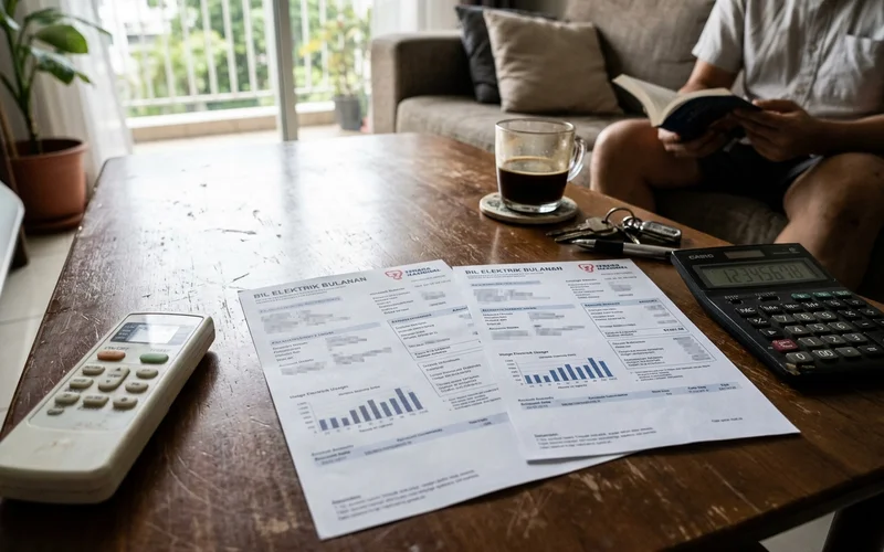 Bar chart comparing monthly running cost of inverter and non-inverter aircons