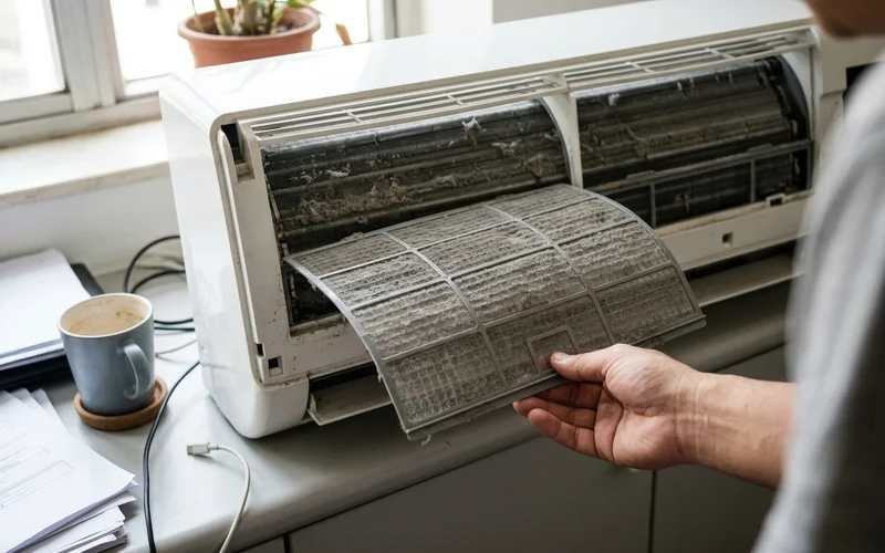 Clogged filter and coil, which can mimic low gas symptoms
