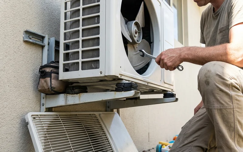 Loose outdoor fan blade and worn rubber mounts